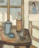 Guido Antoni, Bodegon de la Cafetera, Oil on canvas