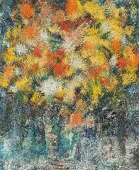 Leonard Maurer, Flowers, Oil on canvas