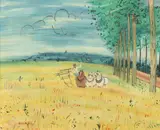 Raoul Dufy, Work Horses in Field, WORK HORSES IN FIELD, oil on canvas