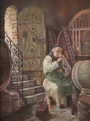N. Grutzner, The Monk, Oil on canvas