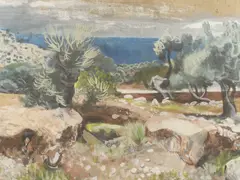 John Aldridge, Untitled, watercolour 44 x 57cm Provenance: The Estate of Jasper Gibbons Grinling
