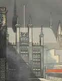 Untitled by Edward Bawden, Edward Bawden RA (1903-1989) 'The Guildhall' (MG 069) linocut in colours, sold Apr 2023