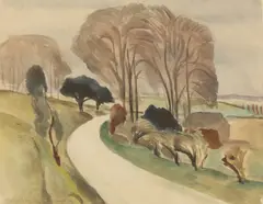 Untitled by John Aldridge, watercolour 24 x 30cm Provenance: With the Fry Art Gallery., sold Apr 2023