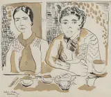Joan Warburton, Untitled, pen and ink and watercolour 27 x 29cm Provenance: The estate of the artist.