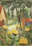 Benton End School, Untitled, Benton End School (20th century) Dahlias in a garden oil on canvas 74.5 x 50.5cm