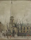 L. S. Lowry, Untitled, London' offset lithograph in colours