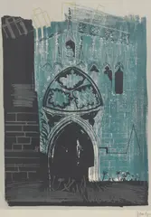 Untitled by John Piper, Leicestershire: Medieval Stonework' (Levinson 123) lithograph in colours, sold Apr 2023