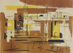 Untitled by John Piper, John Piper CH (1903-1992) 'Île-d'Elle' (Levinson 110) lithograph in colours, sold Apr 2023
