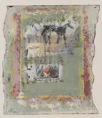 Untitled by John Kingerlee, collage and acrylic on paper 21 x 16.5cm (uneven), sold Apr 2023