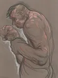 Peter Howson, Untitled, pastel and coloured chalks 29 x 22cm