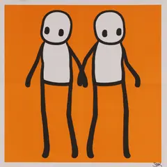 Untitled by Stik, orange offset lithograph in colours, sold Apr 2023
