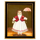 Agapito Labios, Niña con sombrilla, Óleo sobre tela