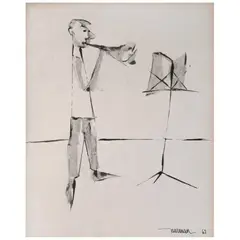 Leonardo Nierman, Untitled, Tinta sobre papel