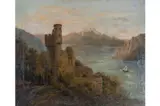 Jan Nowopacký, Castle Ruin in the Hills, Second half of 19th century, oil on cardboard