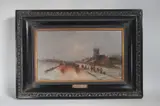 Van Straten, Dutch Port, 19th century, Oil on wood