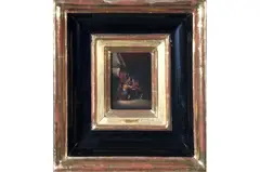 Van Ostade, Scene from a Tavern, 19th century, Oil on copper sheet