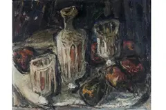 Bohuslav Tůma, Still Life with a Glass, 1968, Oil on plywood