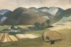 Lev Šimák, Two Landscapes, 1936, Watercolour, paper