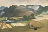 Lev Šimák, Two Landscapes, 1936, Watercolour, paper