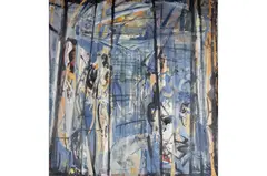 Karel Souček, Blue Passage, Second half of 20th century, Tempera on paper on hardboard