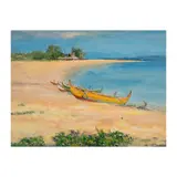 Zambales Fishing Boats by Juvenal Sansó Garrit, oil and acrylic on canvas, sold Feb 2026