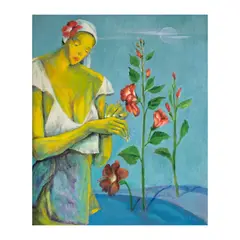 Lydia Velasco, Gumamela, acrylic on canvas