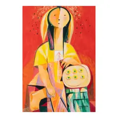 Cross-Legged Woman by Mauro Malang Santos, gouache, sold Dec 2025