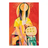 Mauro Malang Santos, Cross-Legged Woman, gouache