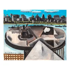 Untitled (Landscape/Still Life) by Federico Aguilar Alcuaz, oil on canvas, sold Dec 2025