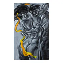 Lydia Velasco, Nude III - Dilaw na Bandana, oil on canvas