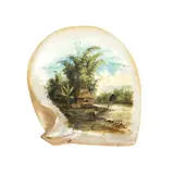 Félix Martínez y Lorenzo, Barrio Scene, oil on mother-of-pearl