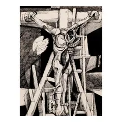 Crucifixion by Ang Kiukok, pen and ink on paper, sold Dec 2025