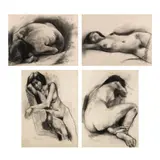 Romulo Olazo, a.) Nude I b.) Nude II c.) Nude III d.) Nude IV, c.) Nude III <br /> signed and dated 8.19.76 (lower left) <br /> charcoal on paper <br /> 23 1/2" x 17 1/2" (60 cm x 44 cm) <br /> <br /> d.) Nude IV <br /> signed and dated 7.29.76 (lower left) <br /> charcoal on paper <br /> 23 1/2" x 17 1/2" (60 cm x 44 cm)