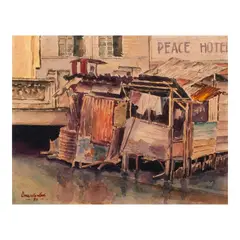 Barong-barong by the Estero by Ang Kiukok, watercolor on paper, sold Dec 2025