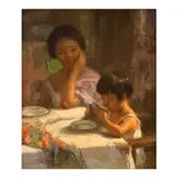 Fernando Amorsolo, Mealtime, oil on canvas