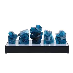 a.) Tranquil b.) Compelling c.) Magnificence in Blue II - 2011 d.) Indomitable e.) Radiant by Ramon Orlina, c.) Magnificence in Blue II - 2011 signed and dated 2011 carved azure blue crystal H: 11 1/2" (29 cm) W: 7 1/2" (20 cm) , sold Dec 2025