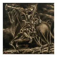 Charlie Co, Horseman with Trumpet, oil on canvas
