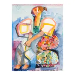 Woman by Mauro Malang Santos, watercolor on paper, sold Dec 2025
