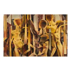 Workers by Cesar Legaspi, oil on wood, sold Sep 2025