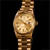 Rolex signed by President Ferdinand E. Marcos, Untitled, Model: Day-Date<br> Reference Number: 1803<br> Serial Number: 1230179<br> Movement: Automatic<br> Case material: Yellow gold<br> Bracelet material: Yellow gold<br> No original box, no original papers