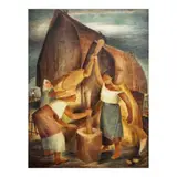 Pounding Rice by Anita Magsaysay-Ho, egg tempera on board, sold Sep 2025