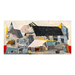 Max Balatbat, Bahay Bahayan (Triptych), acrylic on canvas