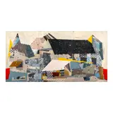 Max Balatbat, Bahay Bahayan (Triptych), acrylic on canvas