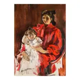 Female and Child by Federico Aguilar Alcuaz, oil on canvas, sold Sep 2025