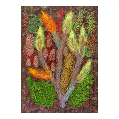 Raffy Napay, Garden II, fabric, wool and cotton thread