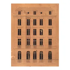 José Rizal, Elevation of the Facade of Rizal’s Academy, pen and ink in paper with metric measurements