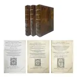 Giovanni Battista Ramusio, Giovanni Bautista Ramusio (editor):
Delle navigationi et viaggi [On navigations and
travels]
(3 volumes), Hardcover, leather, good condition, with all the maps of the world included.