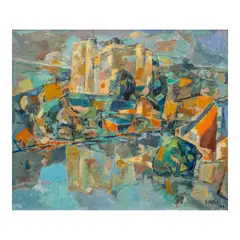 Paysage à La Forteresse by Macario Vitalis, oil on canvas, sold Sep 2025