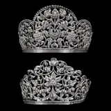 Untitled by Pair of Philippine Silver Tiaras, crown a:<br> engraved on the rim with "El Pueblo de Bulacán al Sr. Alcalde Mayor D. Rafael de Ortega, hoy 23 de Octubre , sold Sep 2025