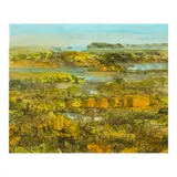 Bay at Rest by Juvenal Sansó Garrit, acrylic on paper over board, sold Sep 2025